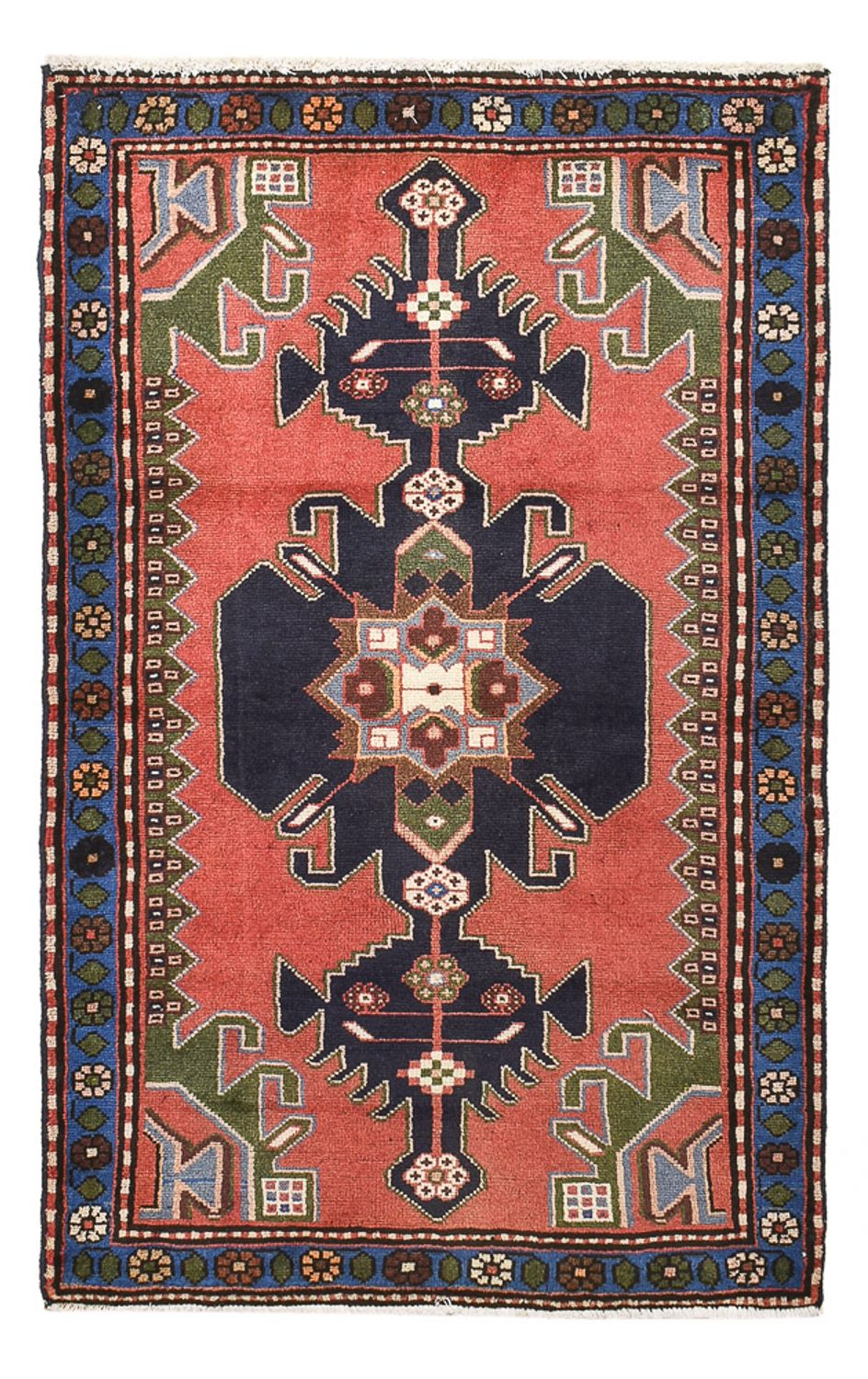 Persisk tæppe - Nomadisk - 123 x 76 cm - lysrød