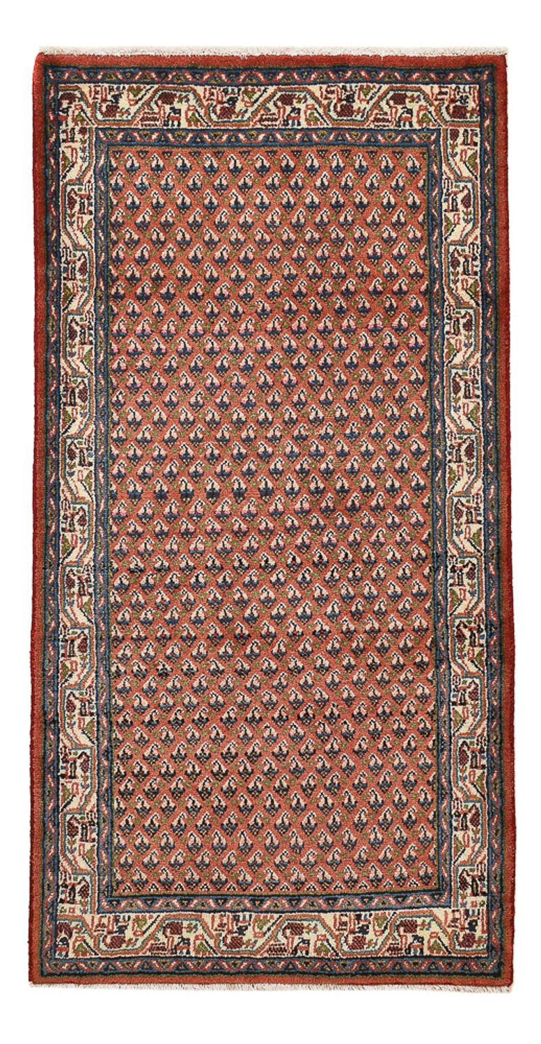 Persisk tæppe - Mir - 139 x 68 cm - mørkerød