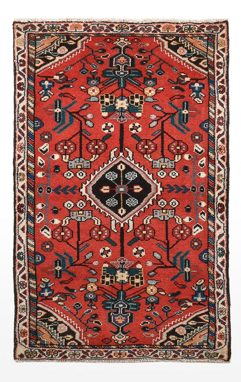 Persisk tæppe - Nomadisk - 105 x 63 cm - rød