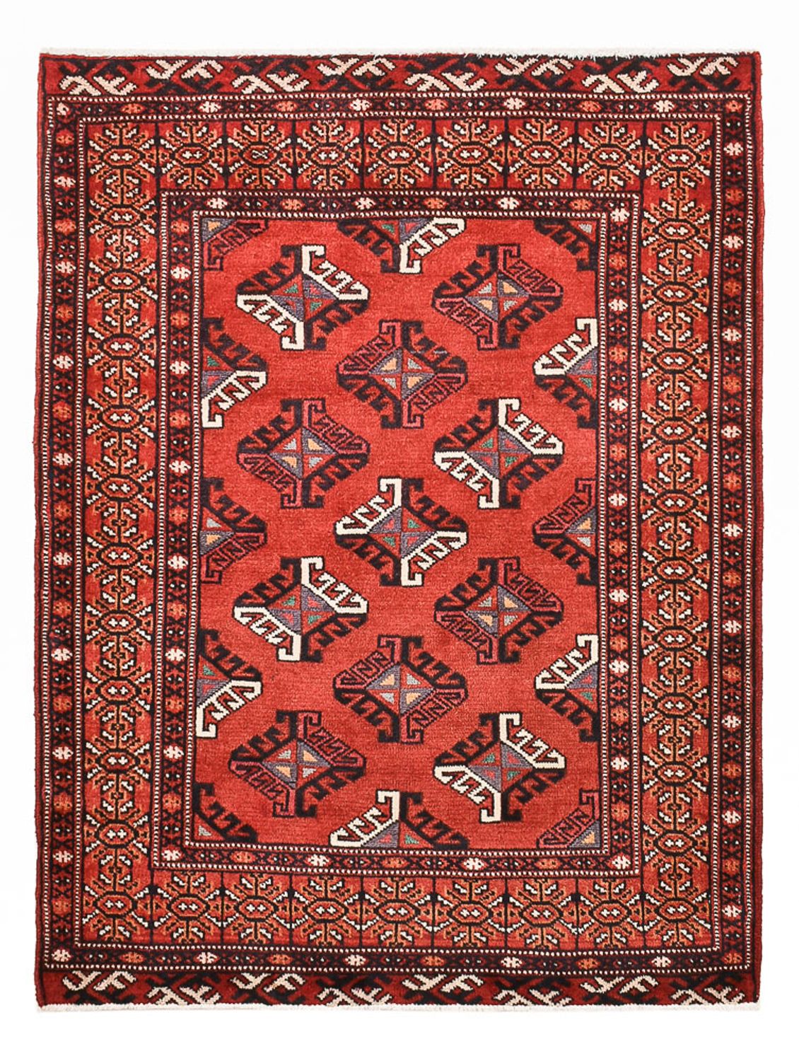 Turkaman-tæppe - 115 x 85 cm - rød