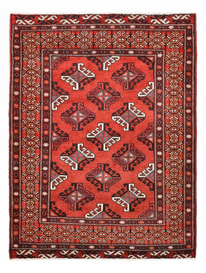 Turkaman-tæppe - 115 x 85 cm - rød