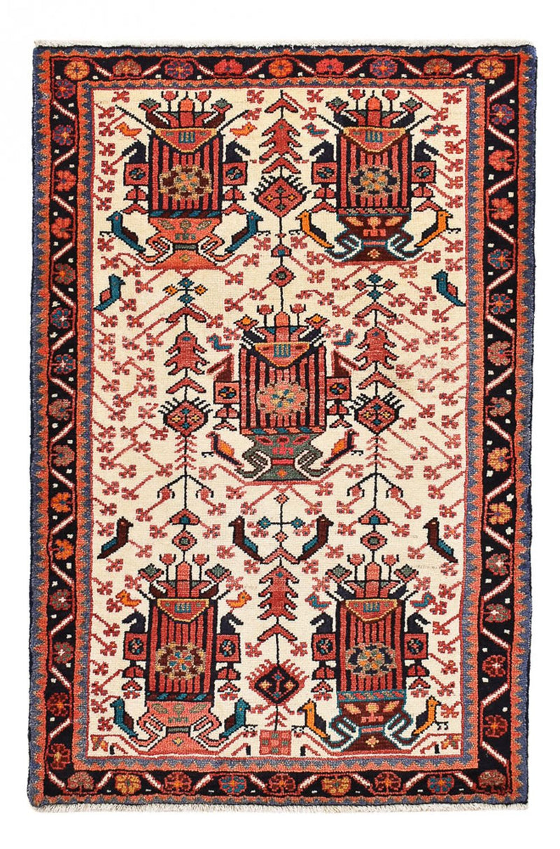 Persisk tæppe - Nomadisk - 130 x 86 cm - lysrød