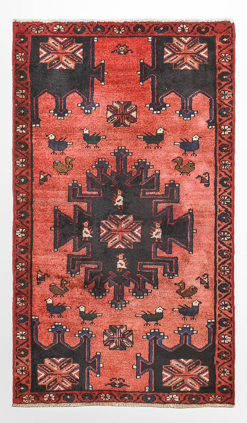 Persisk tæppe - Nomadisk - 127 x 77 cm - lysrød