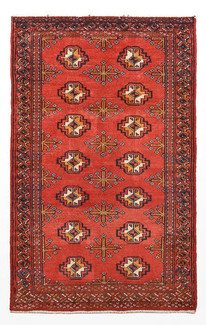Turkaman-tæppe - 116 x 77 cm - rød