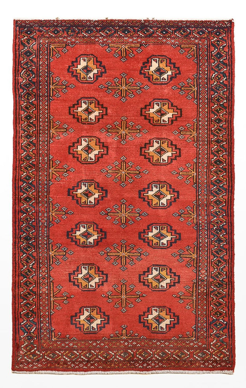 Turkaman-tæppe - 116 x 77 cm - rød