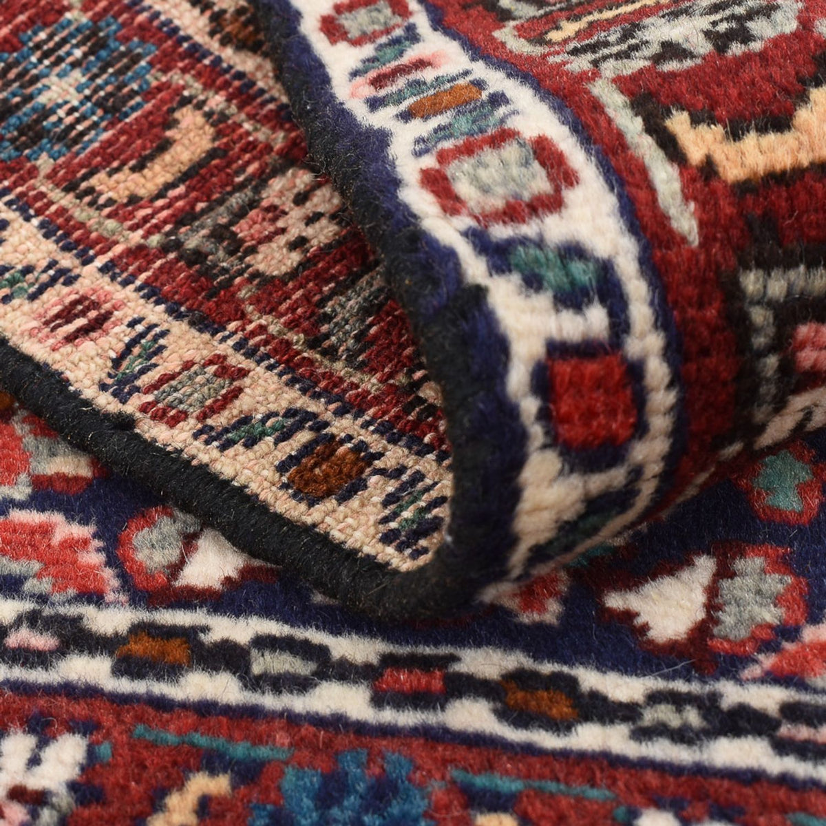 Persisk tæppe - Nomadisk - 93 x 54 cm - mørkerød