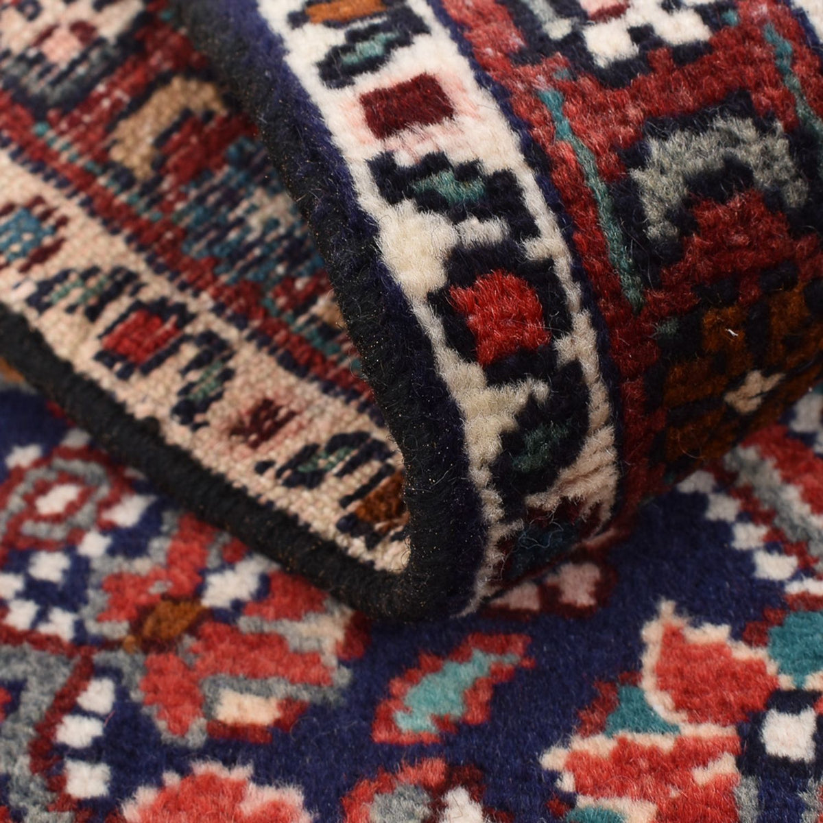 Persisk tæppe - Nomadisk - 90 x 53 cm - mørkerød