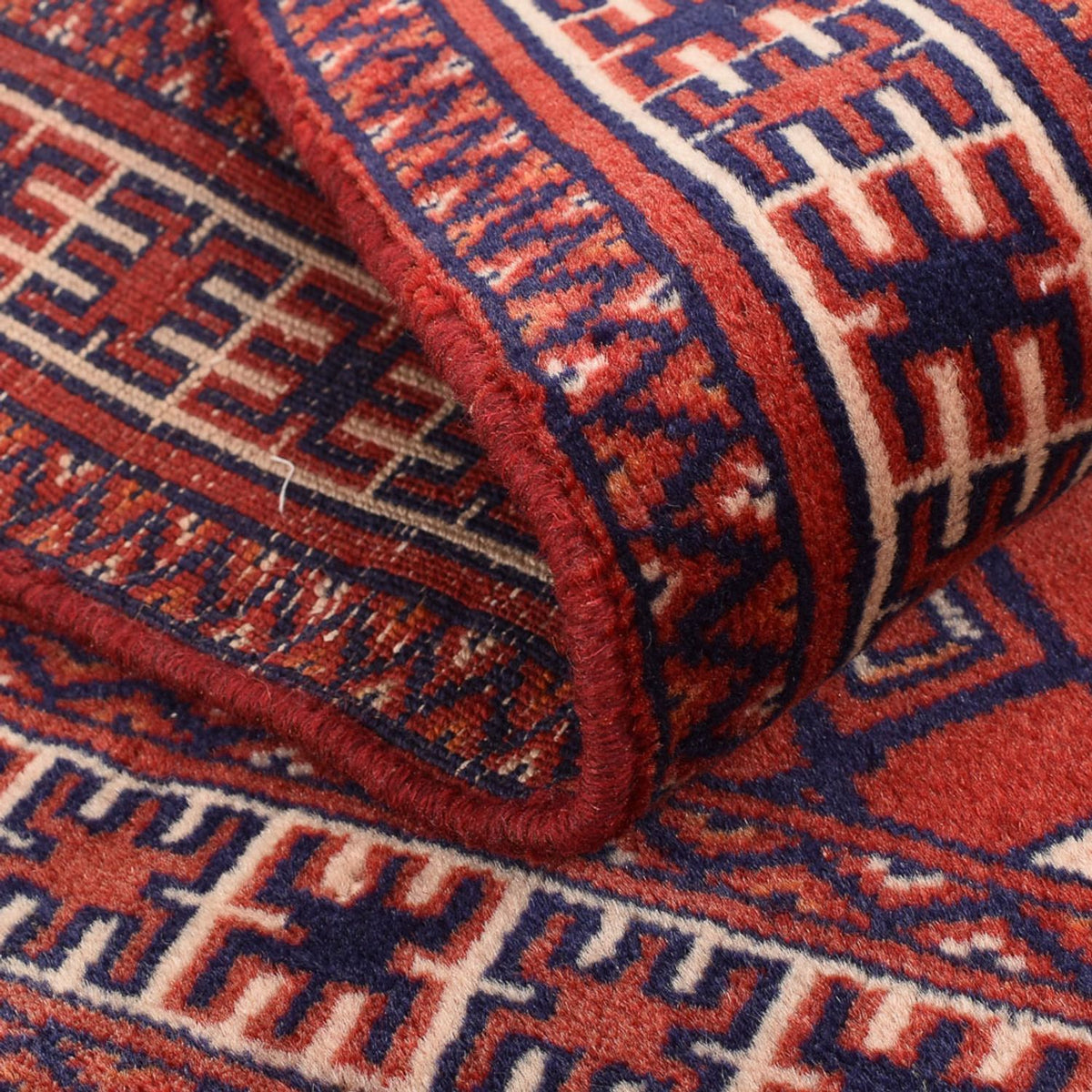 Persisk tæppe - Nomadisk - 92 x 70 cm - mørkerød