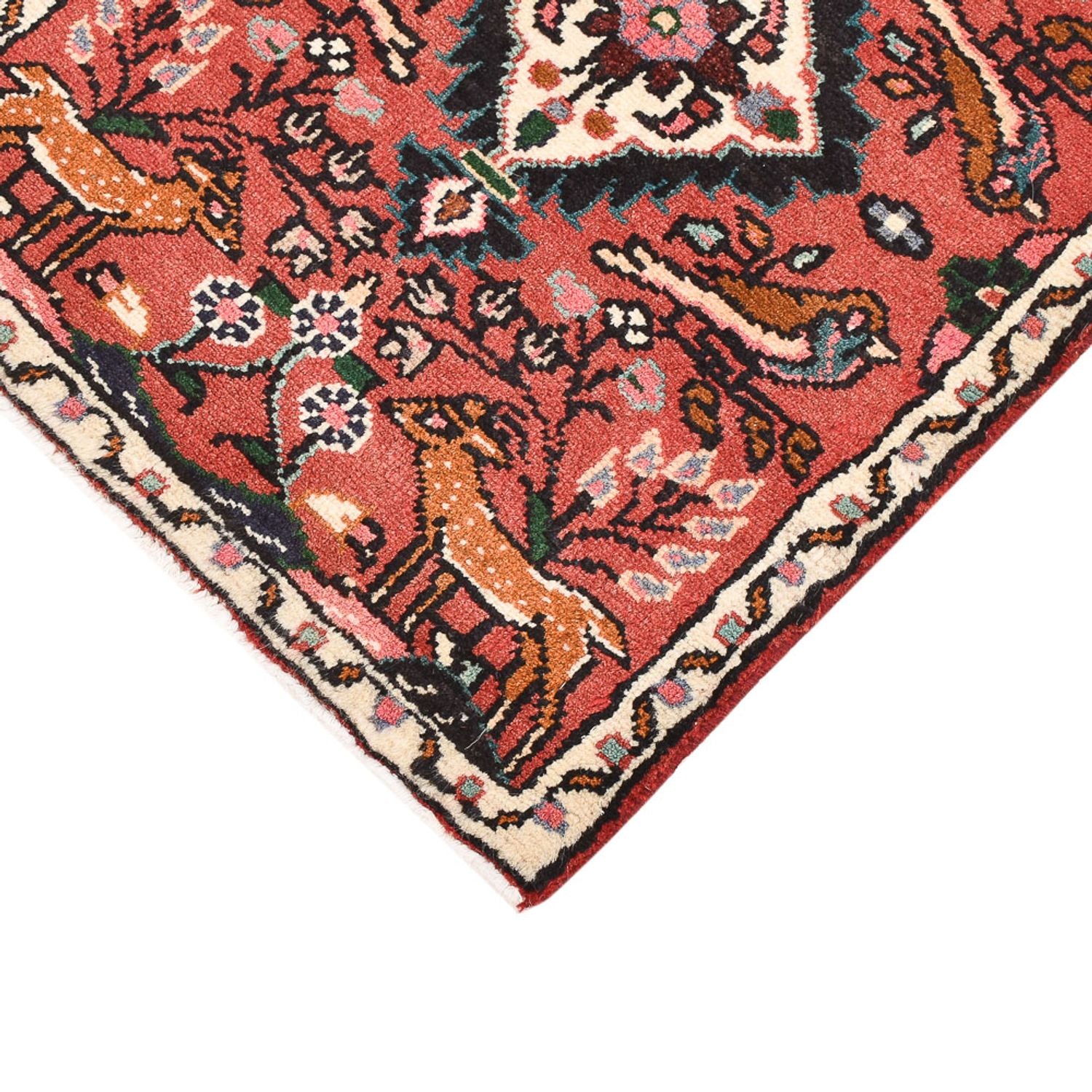 Persisk tæppe - Nomadisk - 77 x 54 cm - mørkerød