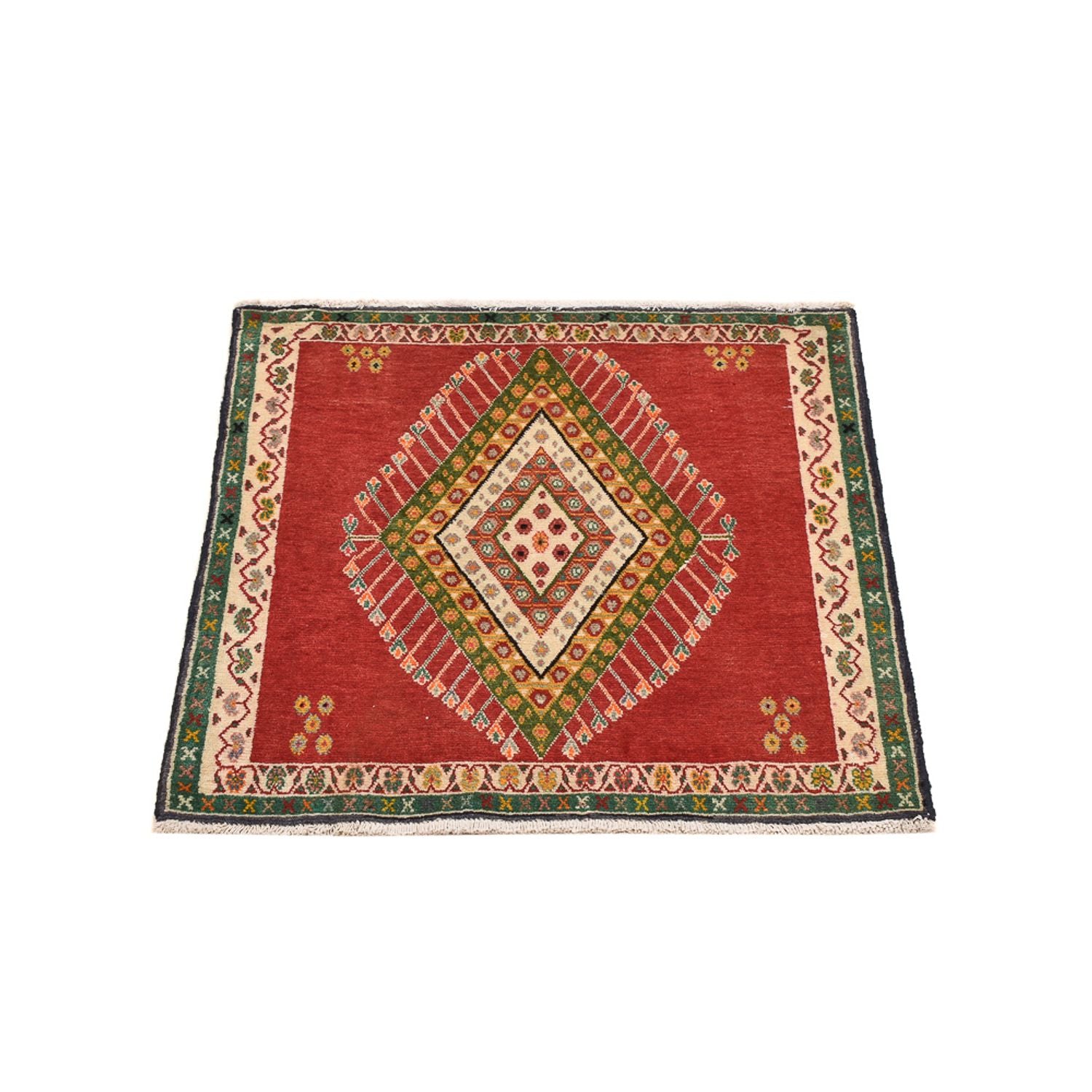 Persisk tæppe - Nomadisk firkantet  - 65 x 65 cm - rød