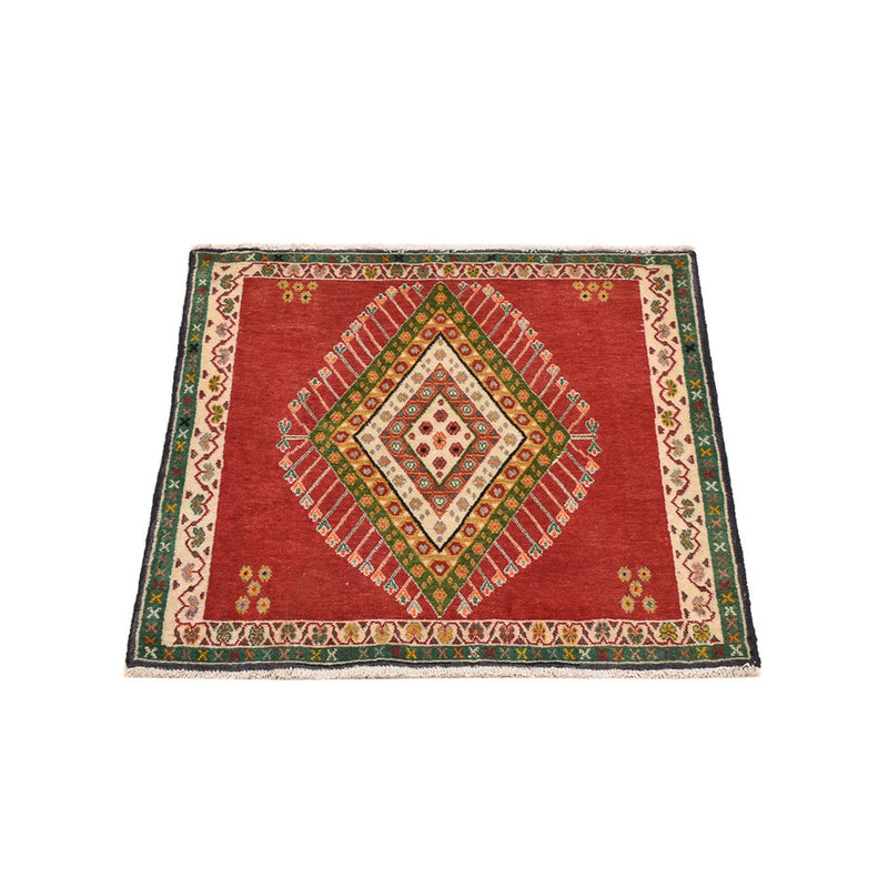 Persisk tæppe - Nomadisk firkantet  - 65 x 65 cm - rød