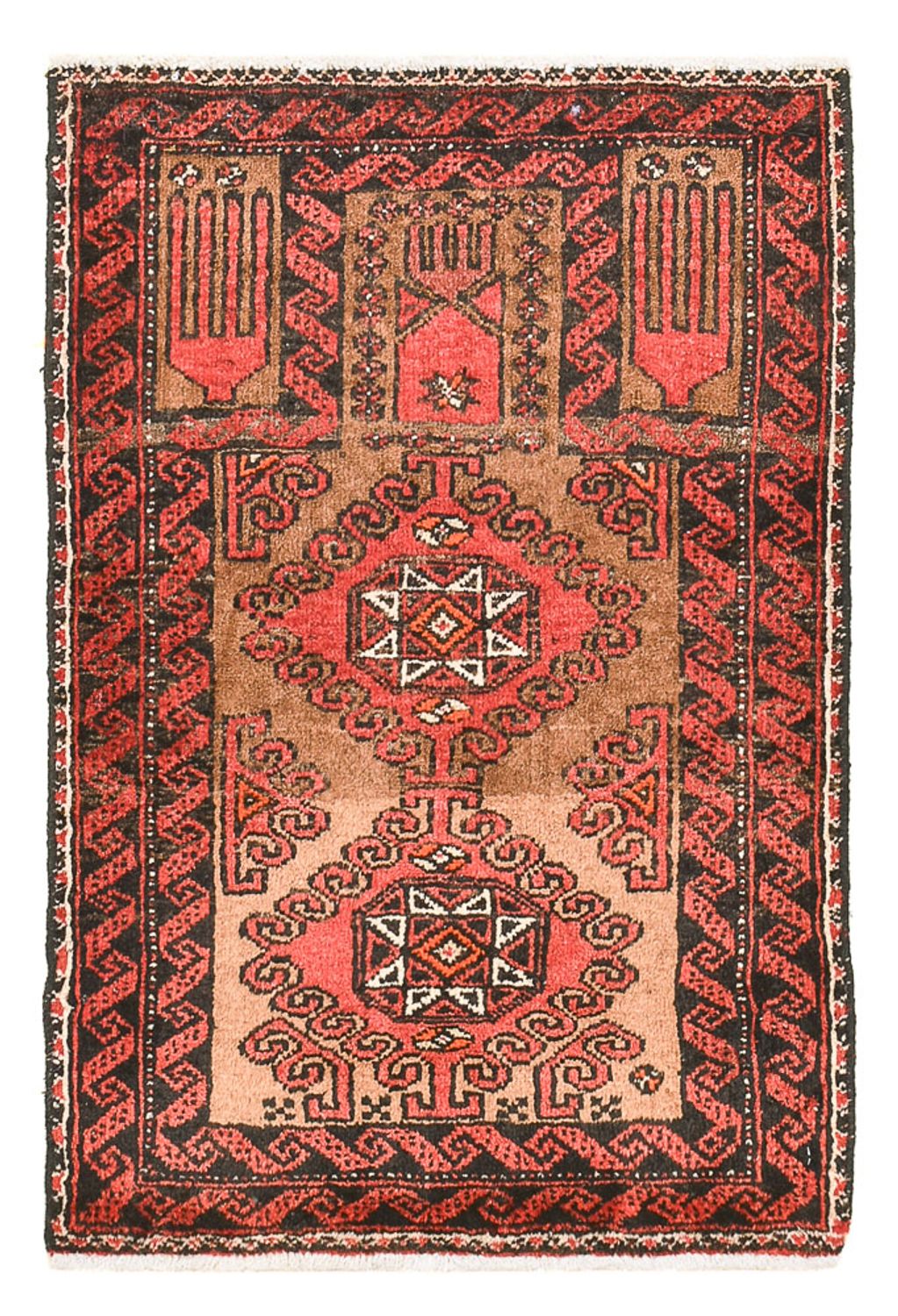 Persisk tæppe - Nomadisk - 74 x 52 cm - rød