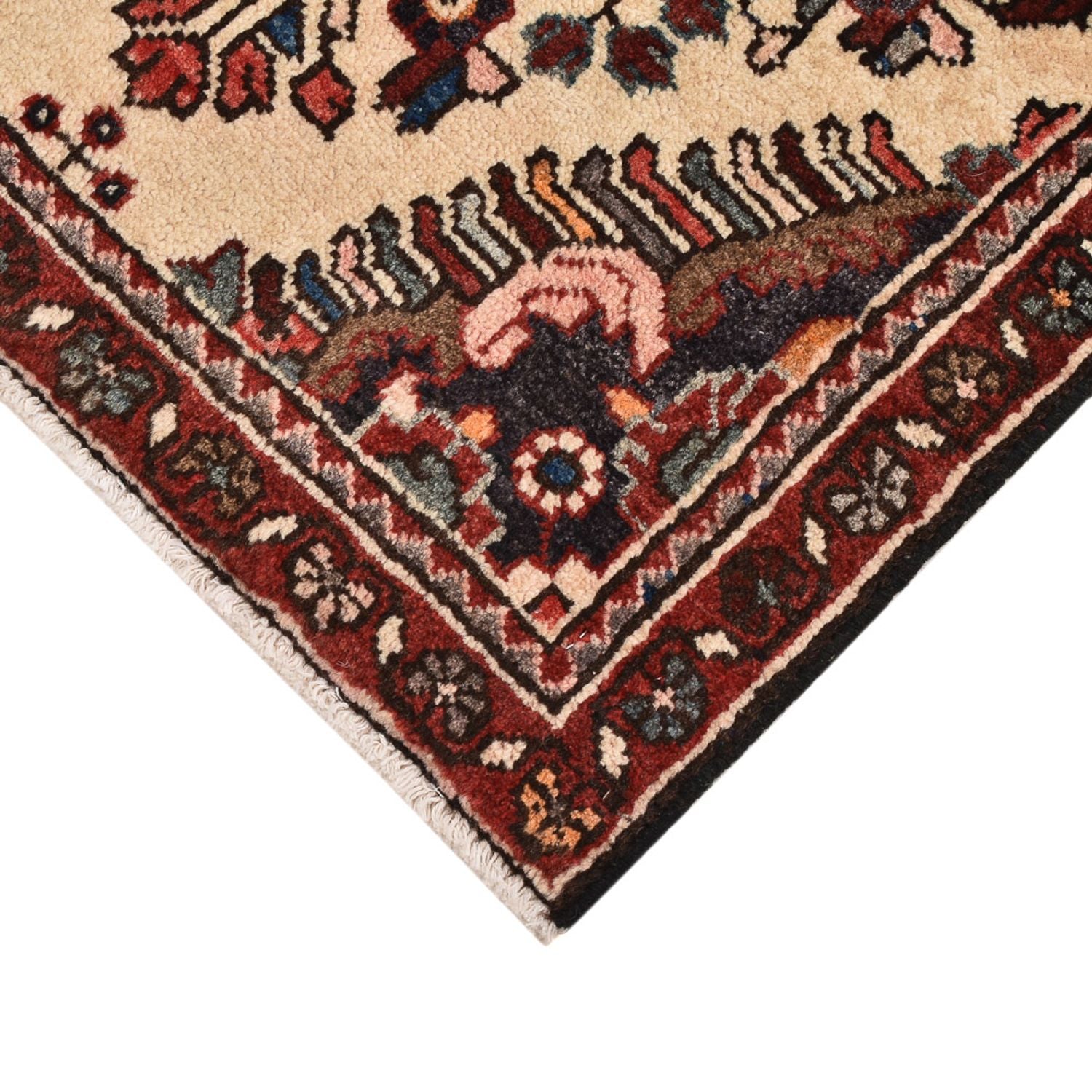 Persisk tæppe - Nomadisk - 77 x 60 cm - lys beige