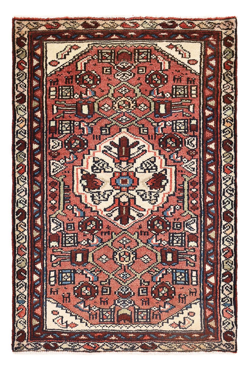 Persisk tæppe - Nomadisk - 97 x 67 cm - lysrød