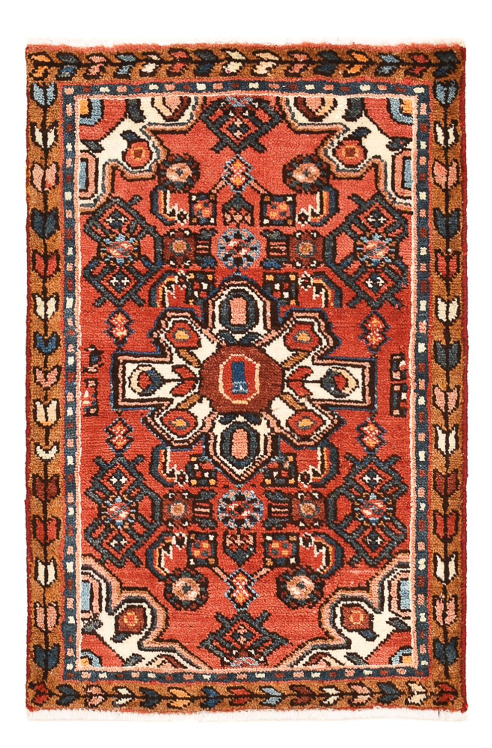 Persisk tæppe - Nomadisk - 75 x 50 cm - rød