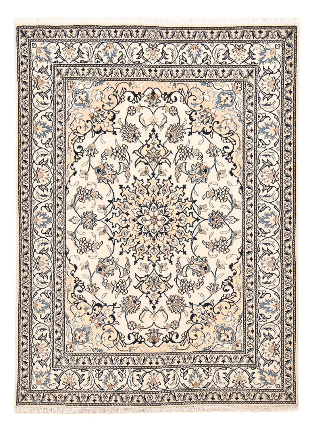 Persisk tæppe - Nain - 202 x 149 cm - grå