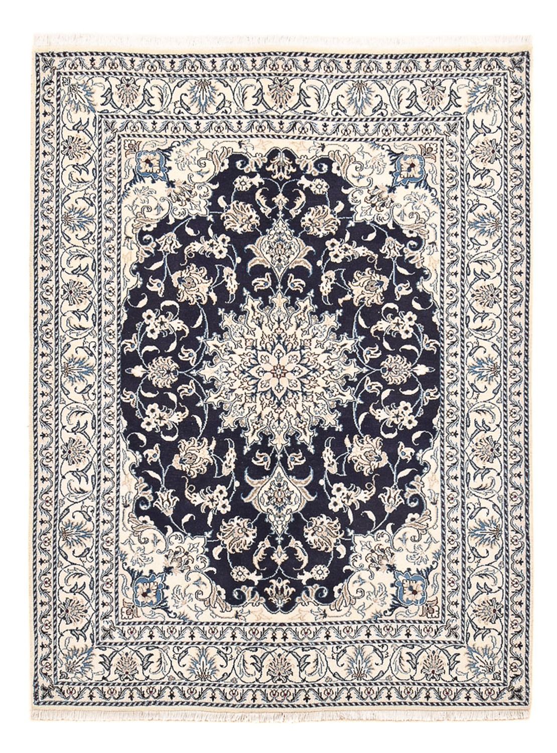 Persisk tæppe - Nain - 198 x 149 cm - mørkeblå