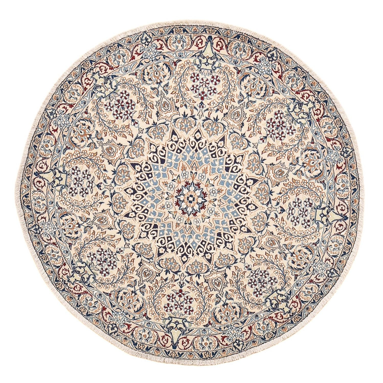 Persisk tæppe - Nain - Royal rundt  - 136 x 136 cm - grå