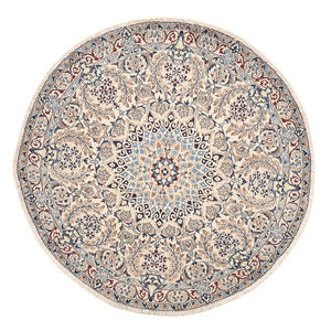Persisk tæppe - Nain - Royal rundt  - 136 x 136 cm - grå