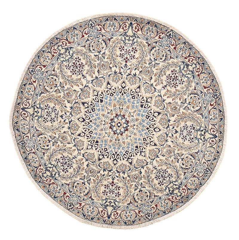 Persisk tæppe - Nain - Royal rundt  - 136 x 136 cm - grå