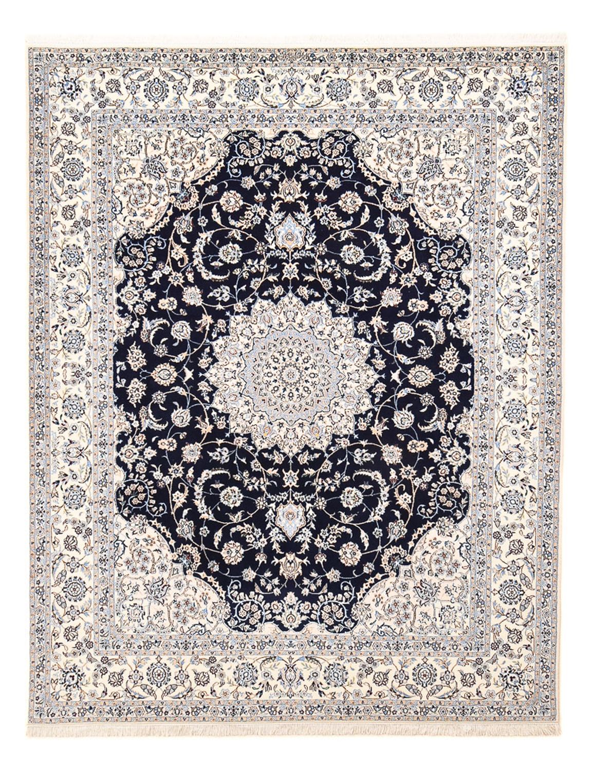 Persisk tæppe - Nain - Premium særlig form  - 211 x 269 cm - mørkeblå