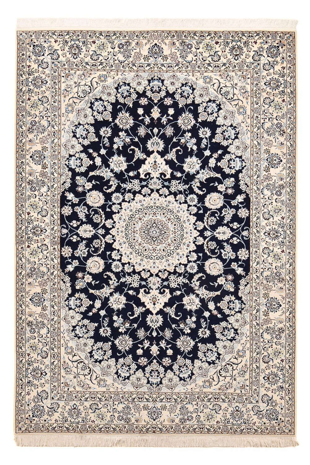 Persisk tæppe - Nain - Premium - 245 x 165 cm - mørkeblå