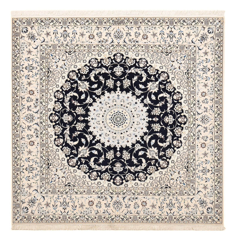 Persisk tæppe - Nain - Premium firkantet  - 181 x 178 cm - mørkeblå