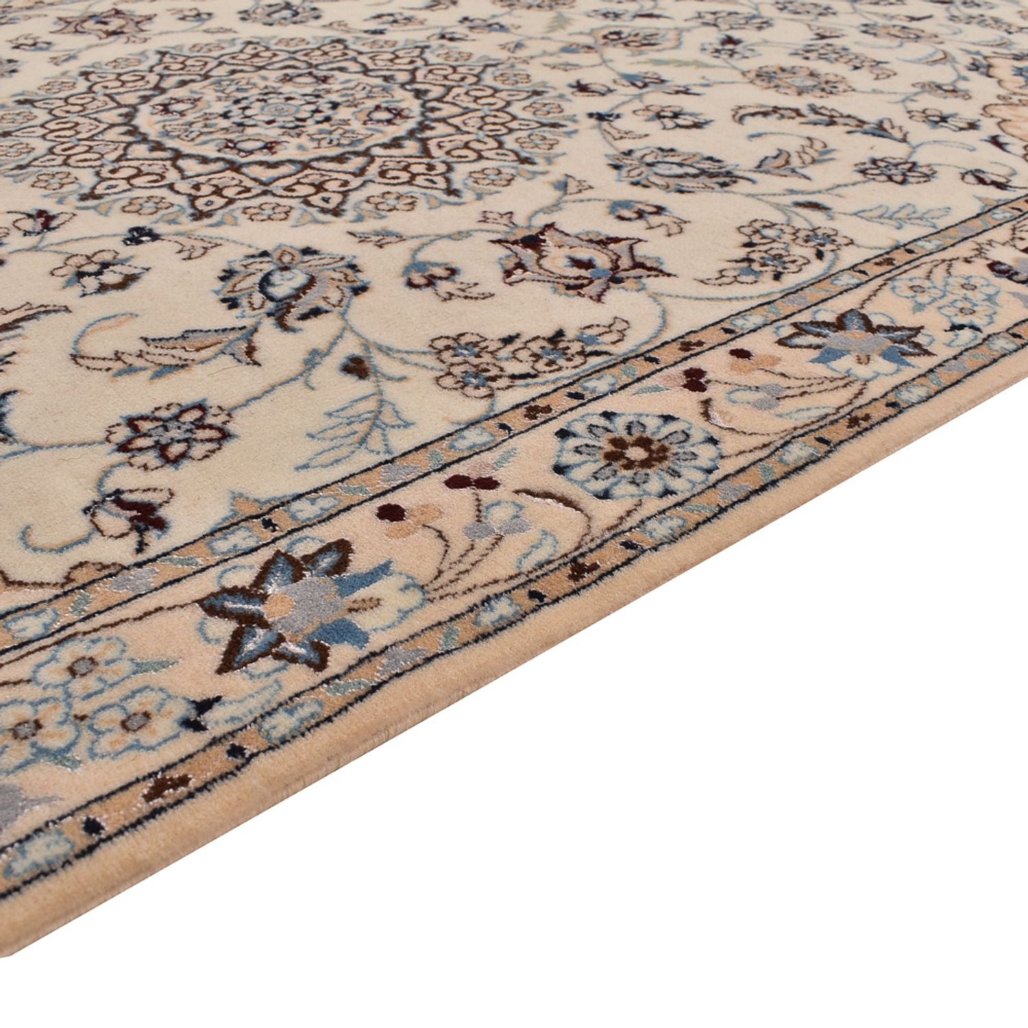 Løber Persisk tæppe - Nain - Premium - 403 x 87 cm - beige