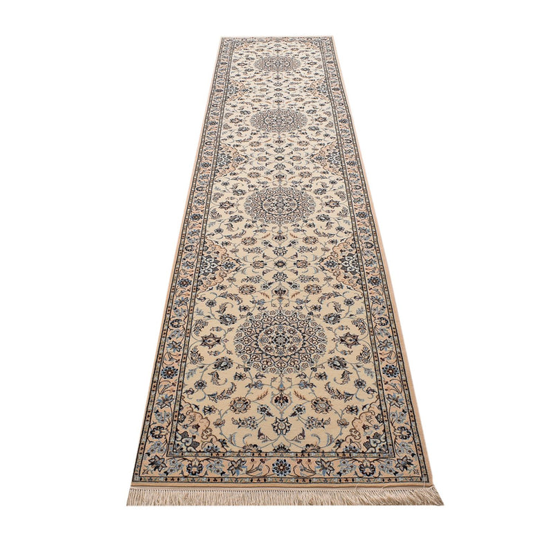 Løber Persisk tæppe - Nain - Premium - 397 x 87 cm - beige