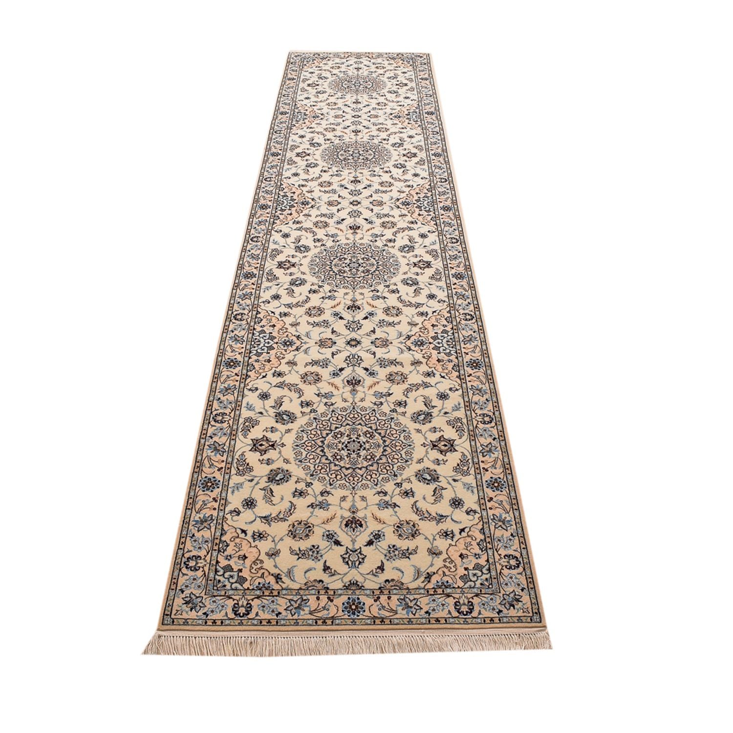 Løber Persisk tæppe - Nain - Premium - 397 x 87 cm - beige