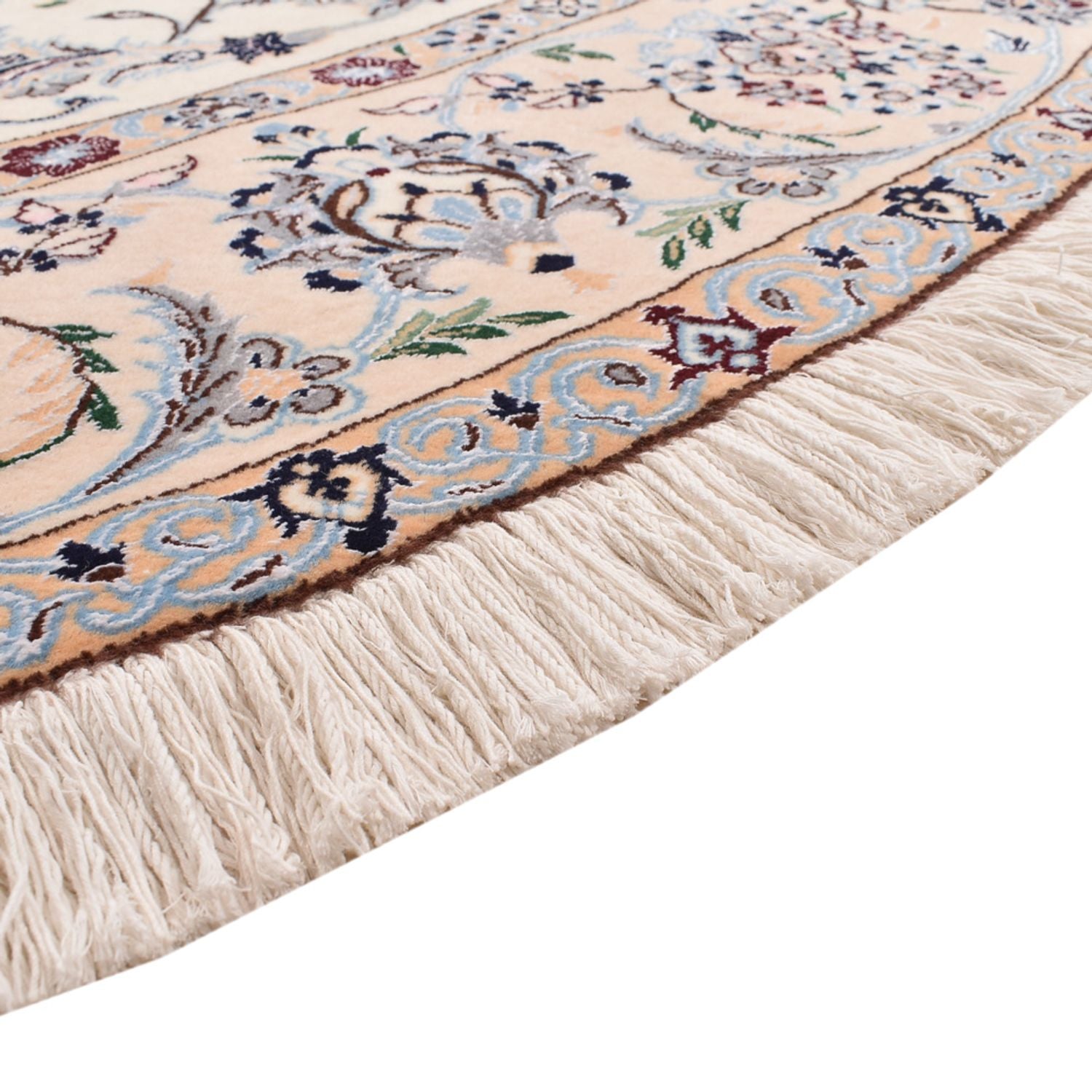 Persisk tæppe - Nain - Premium rundt  - 252 x 252 cm - creme