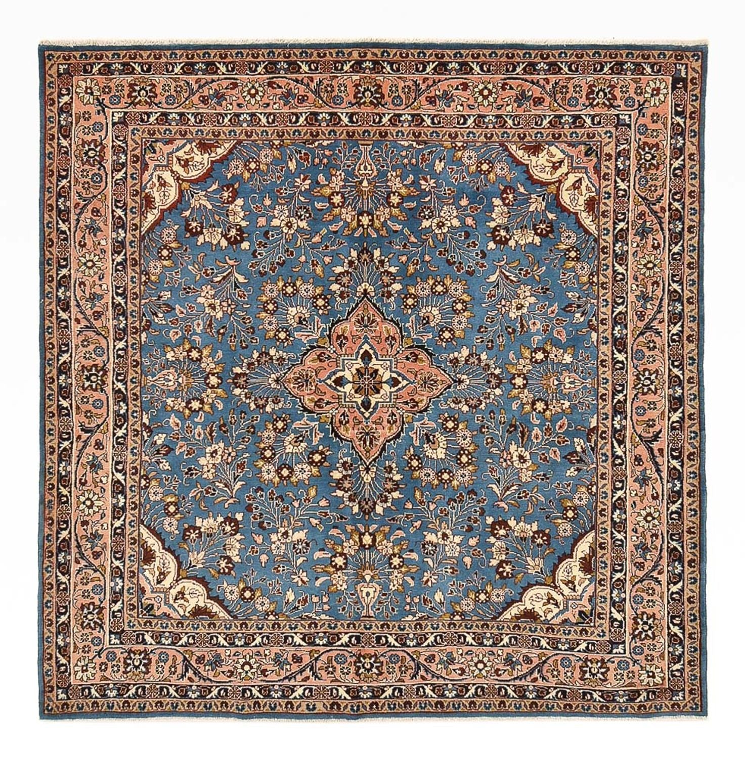 Persisk tæppe - Nomadisk firkantet  - 211 x 206 cm - blå