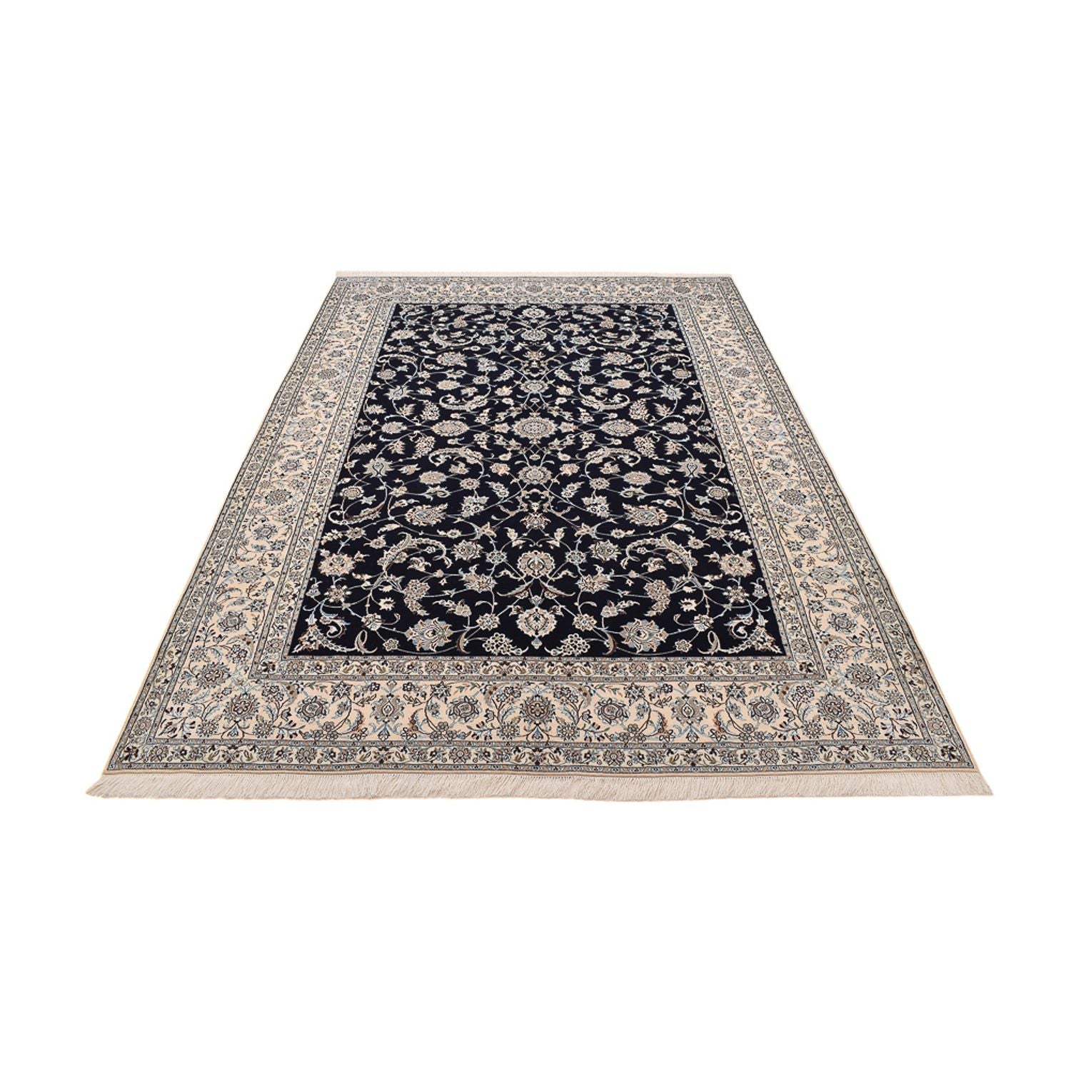 Persisk tæppe - Nain - Premium - 297 x 209 cm - mørkeblå