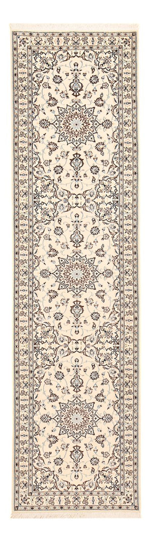 Løber Persisk tæppe - Nain - Royal - 348 x 89 cm - hvid