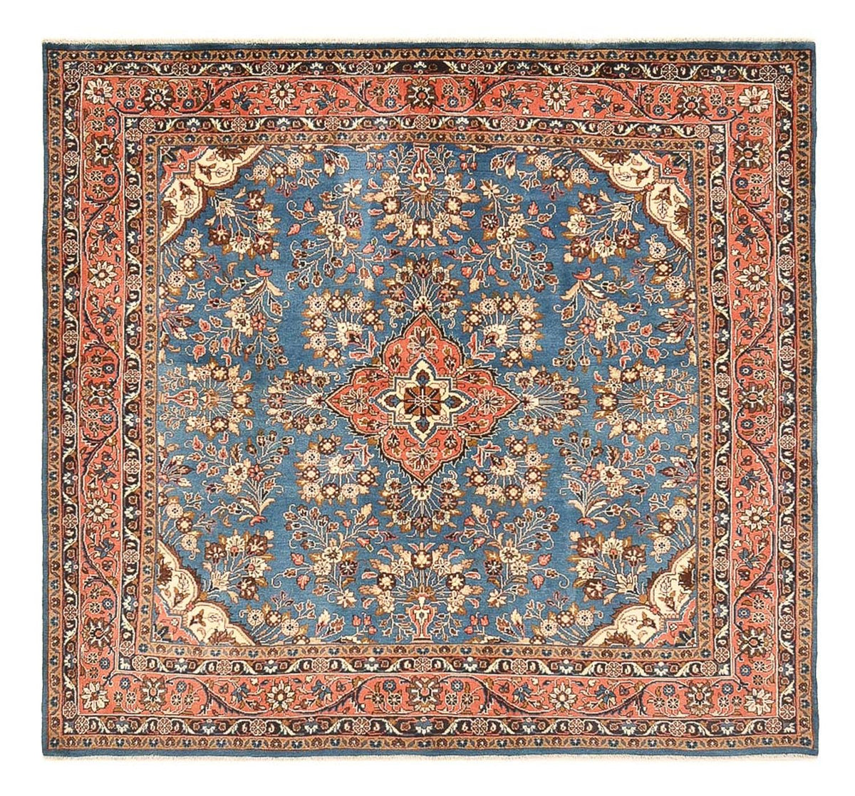 Persisk tæppe - Nomadisk firkantet  - 200 x 207 cm - blå