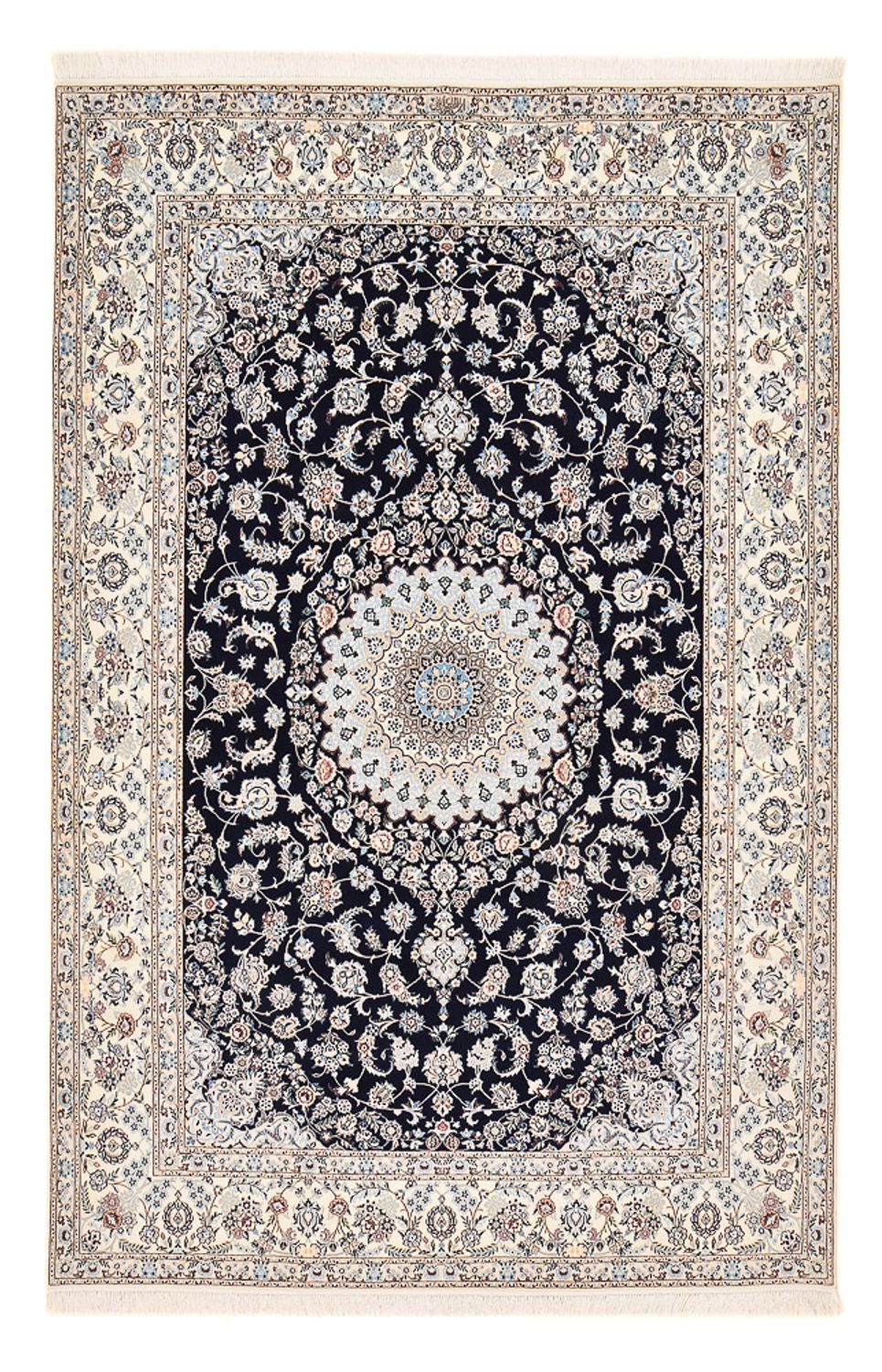 Persisk tæppe - Nain - Premium - 313 x 213 cm - mørkeblå