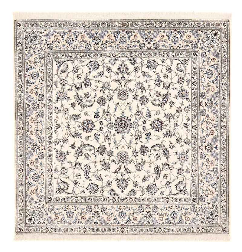 Persisk tæppe - Nain - Premium firkantet  - 212 x 212 cm - hvid