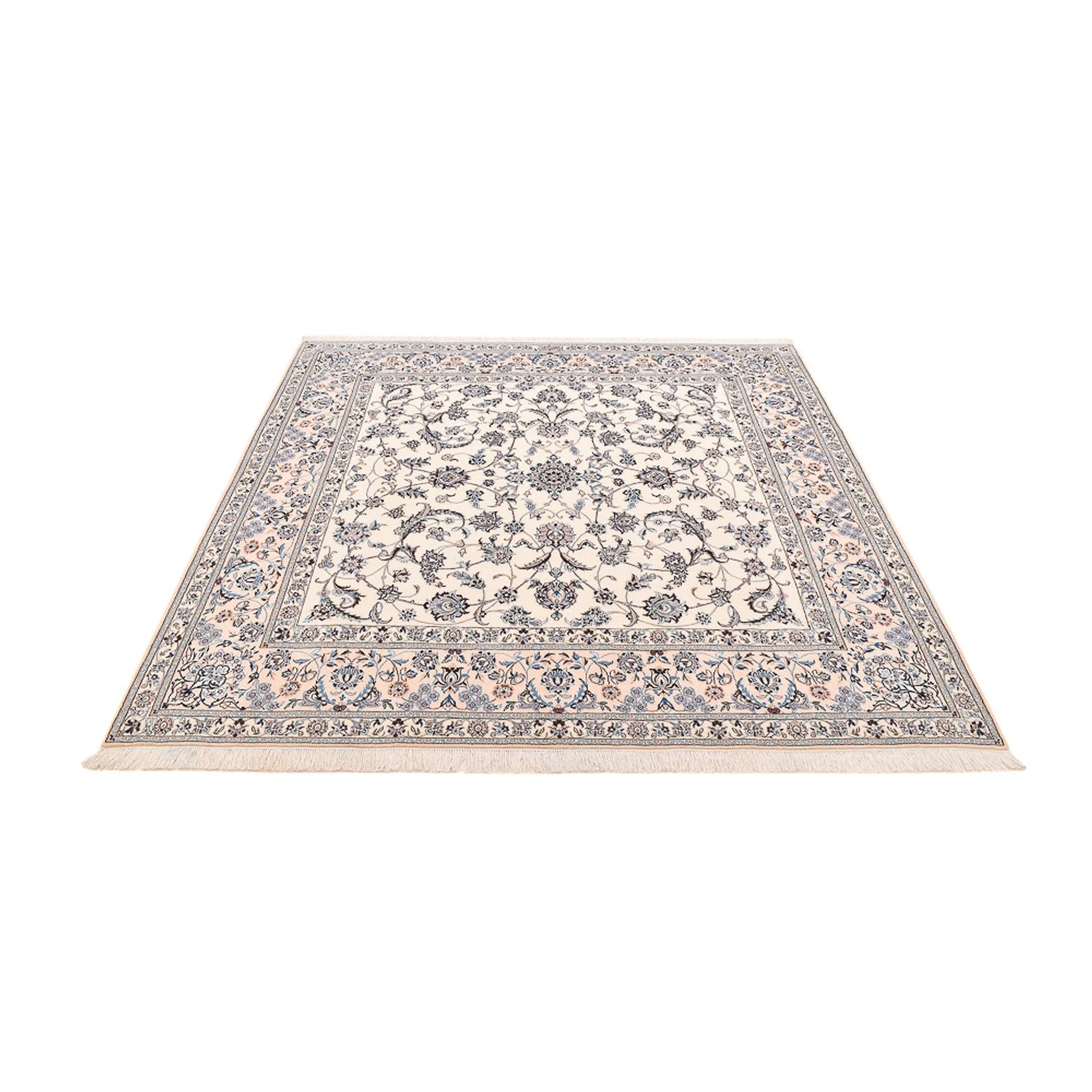 Persisk tæppe - Nain - Premium firkantet  - 212 x 212 cm - hvid