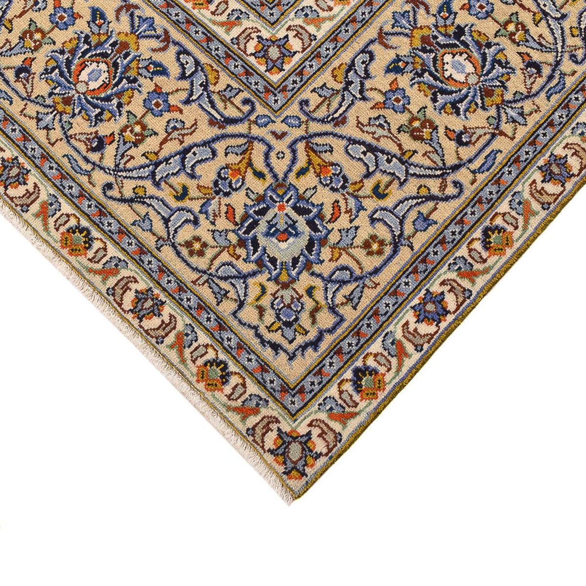 Persisk tæppe - Keshan - 355 x 256 cm - lys beige