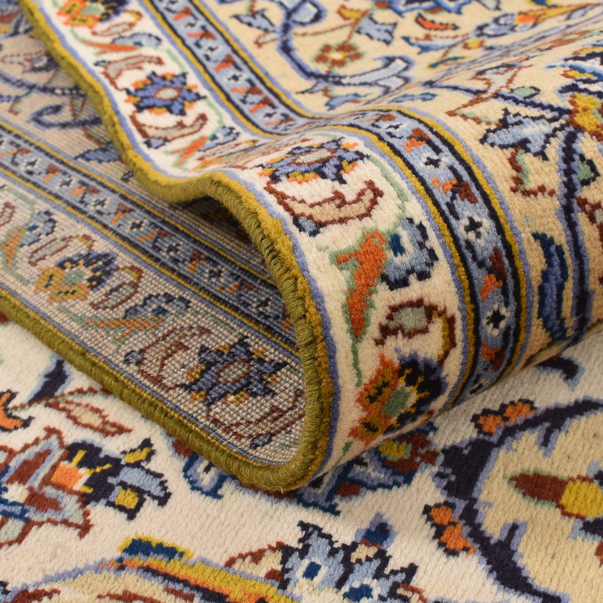 Persisk tæppe - Keshan - 355 x 256 cm - lys beige