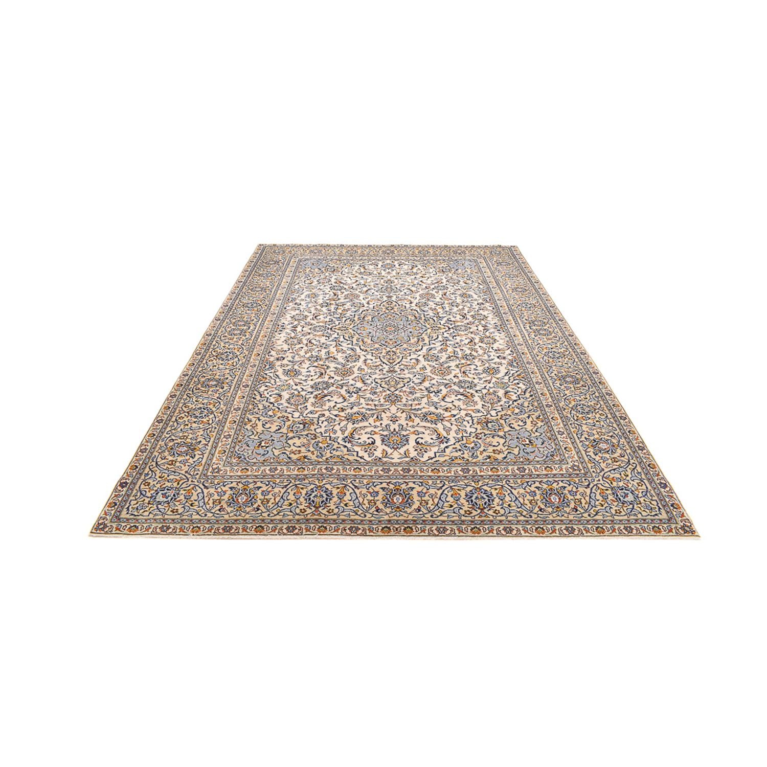 Persisk tæppe - Keshan - 355 x 256 cm - lys beige