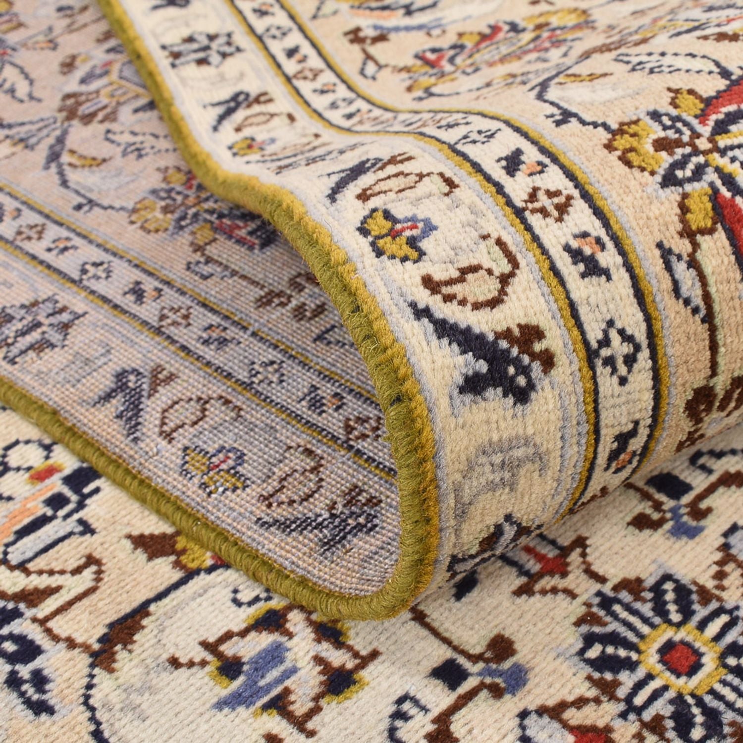 Persisk tæppe - Keshan - 352 x 237 cm - lys beige