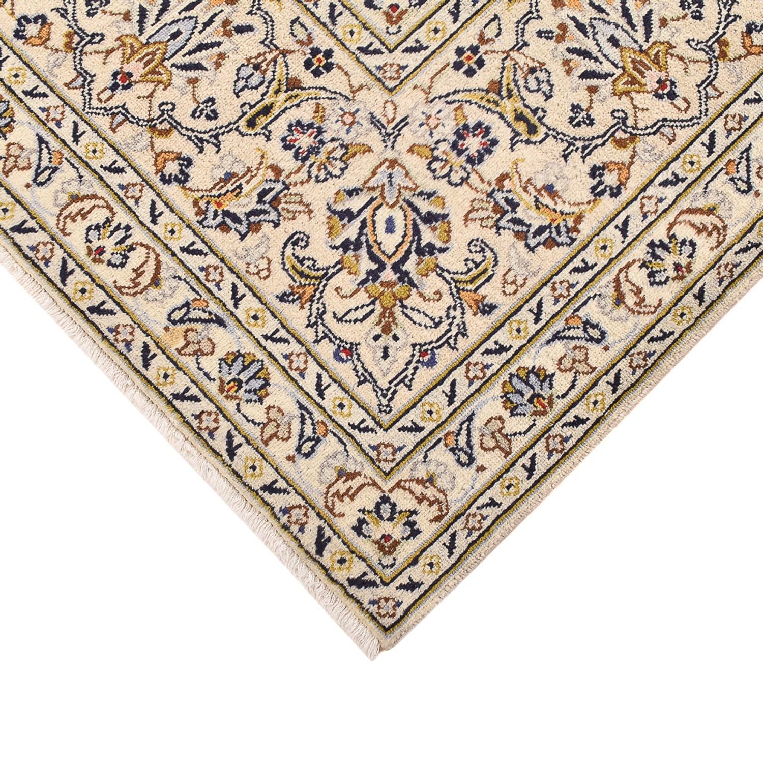 Persisk tæppe - Keshan - 355 x 245 cm - lys beige