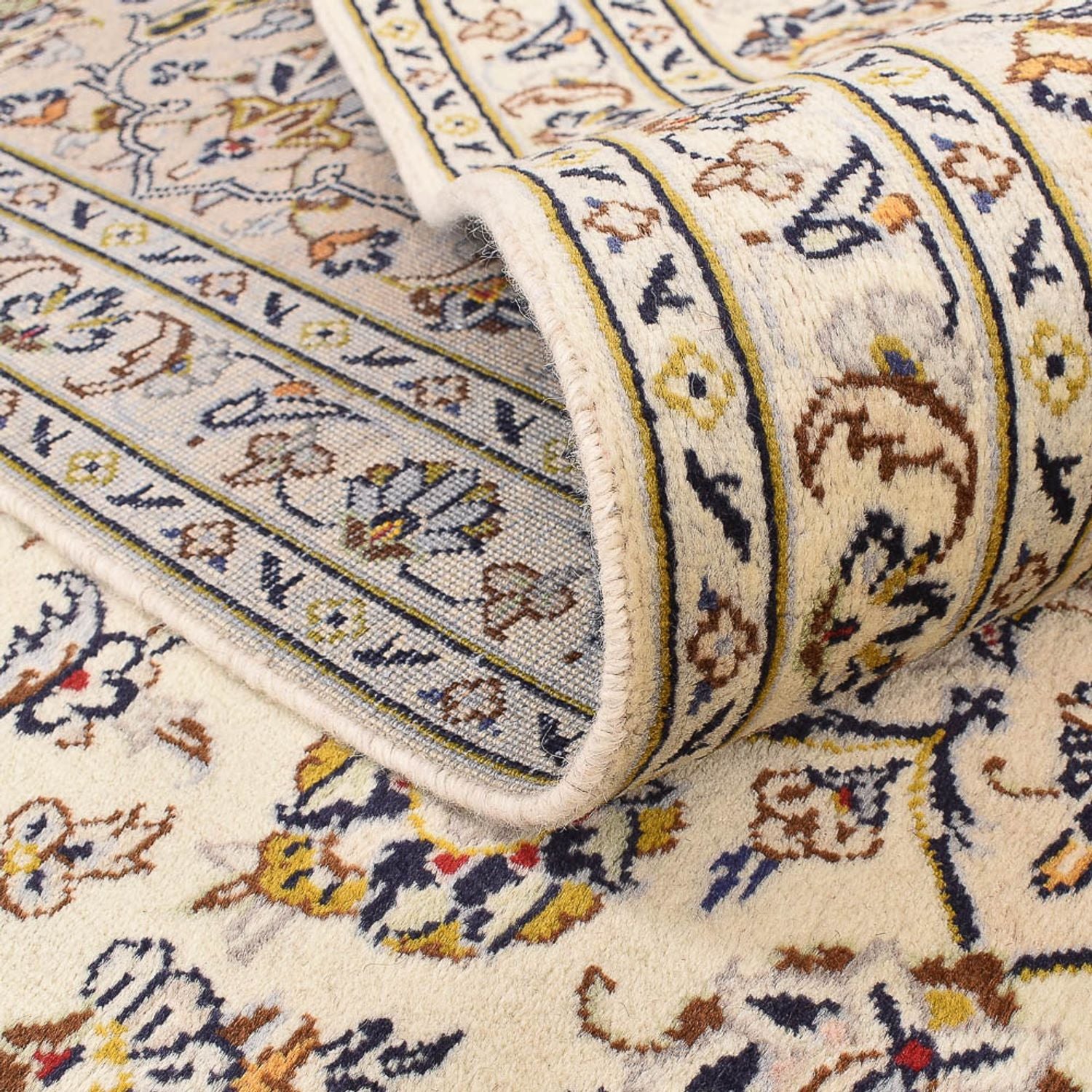 Persisk tæppe - Keshan - 355 x 245 cm - lys beige