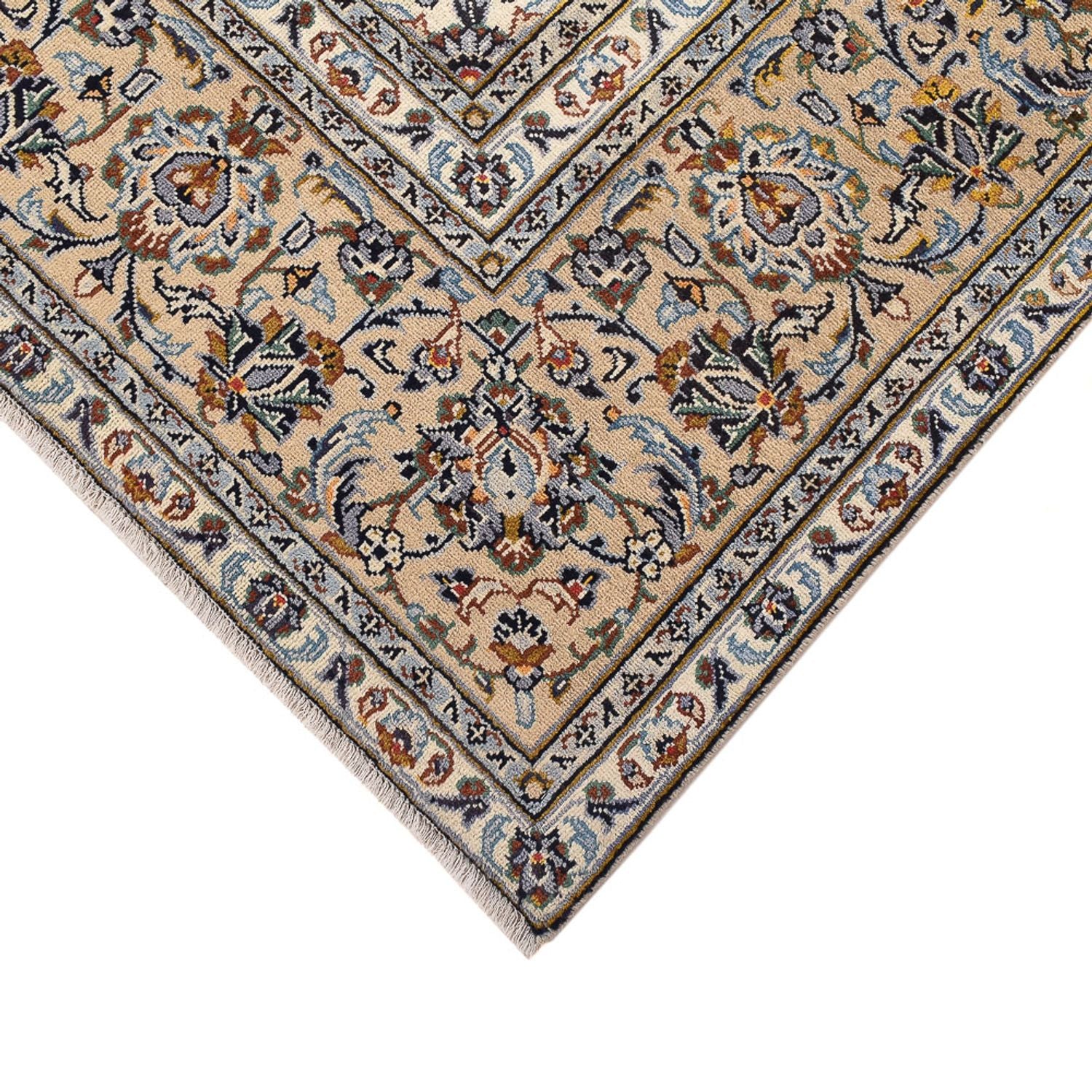 Persisk tæppe - Keshan - 343 x 238 cm - lys beige