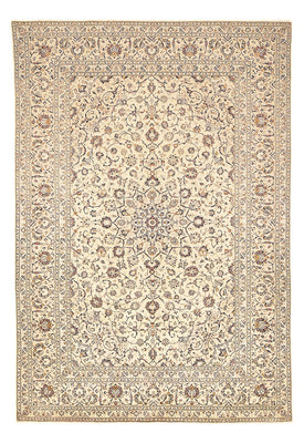 Persisk tæppe - Keshan - 359 x 243 cm - lys beige