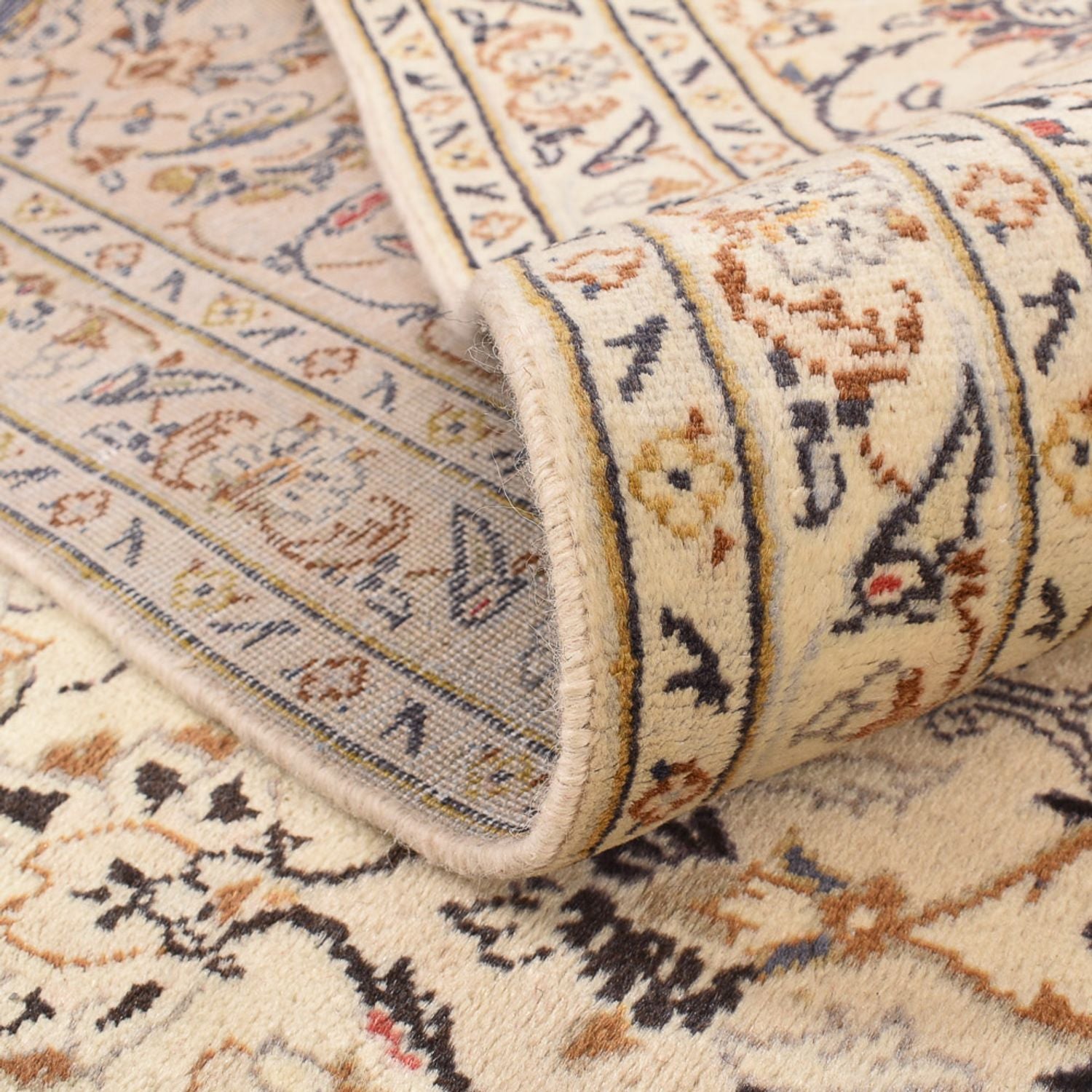 Persisk tæppe - Keshan - 359 x 243 cm - lys beige