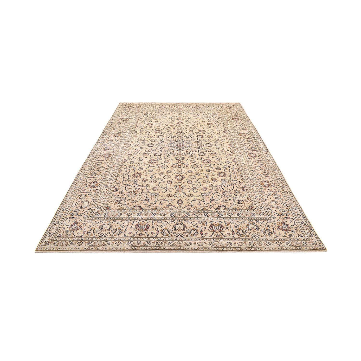 Persisk tæppe - Keshan - 359 x 243 cm - lys beige
