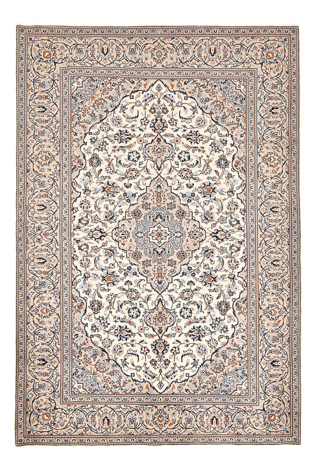 Persisk tæppe - Keshan - 303 x 202 cm - mørk beige