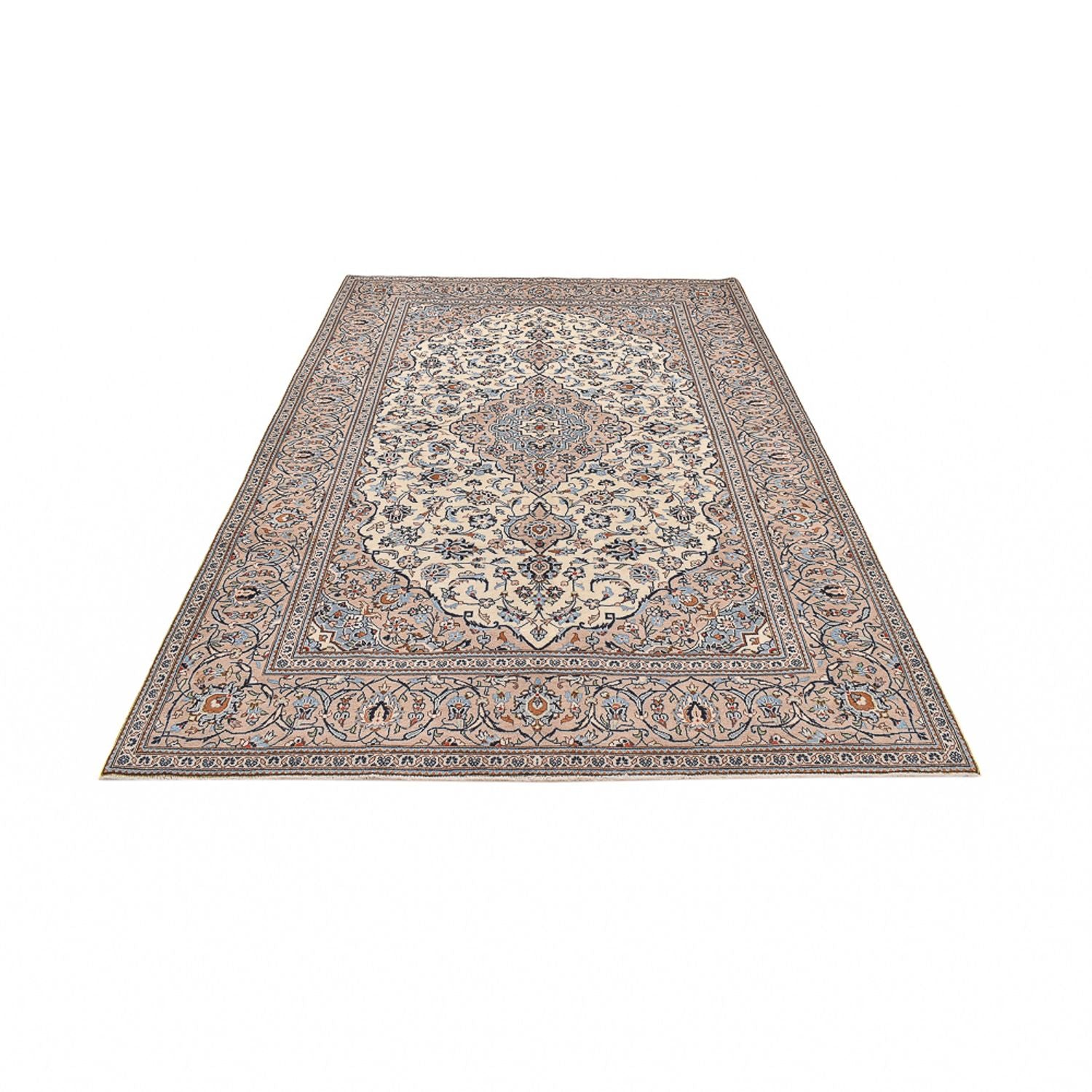 Persisk tæppe - Keshan - 303 x 202 cm - mørk beige